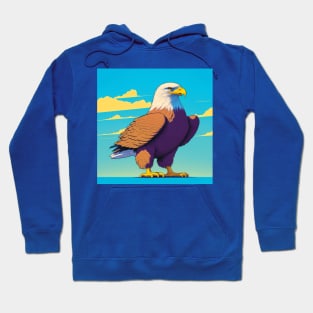 American Bald Eagle against a Bold Blue and Yellow Sky Hoodie
